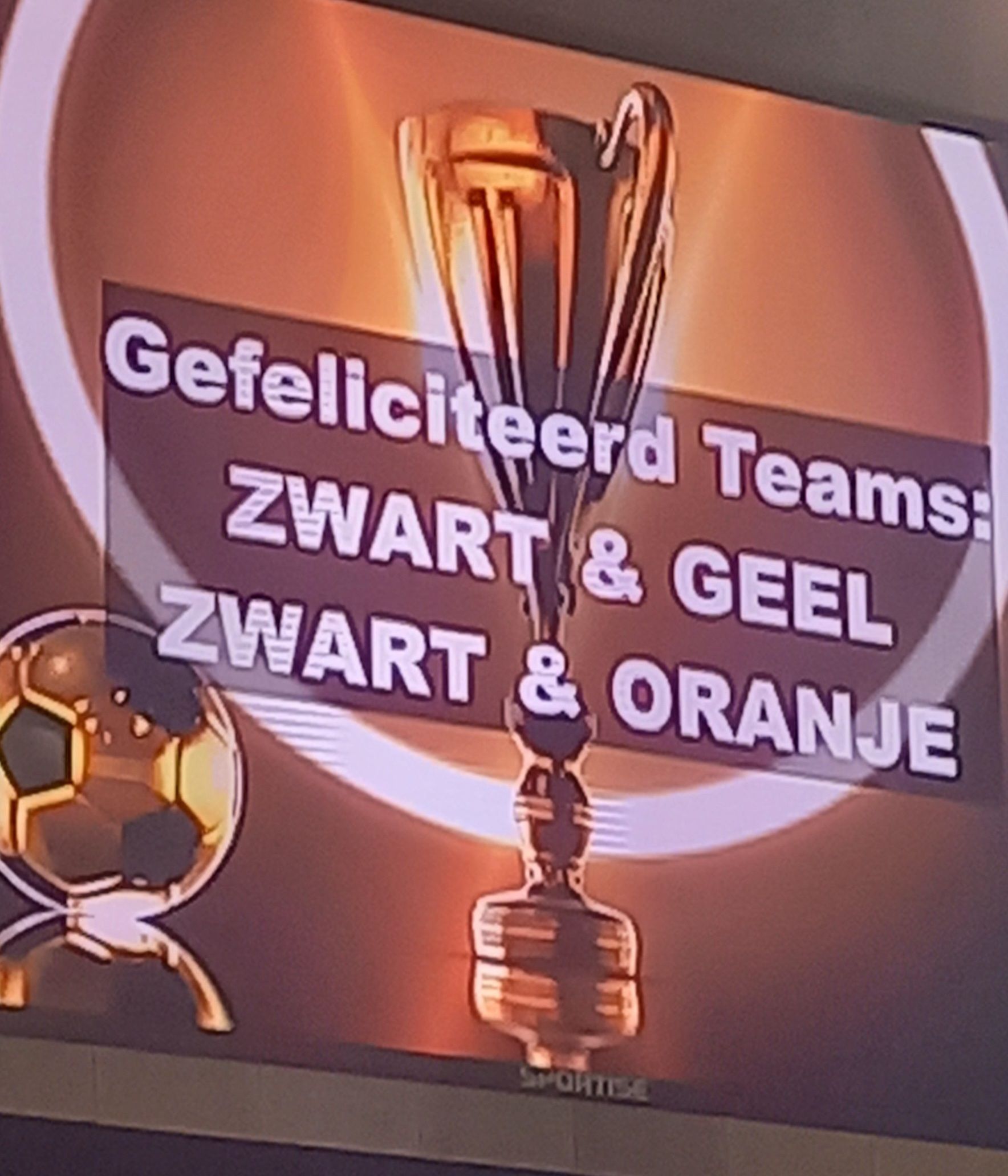 Scorebord met winnaars